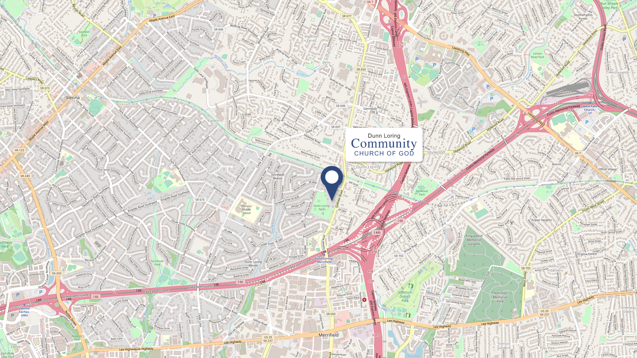 Map of Community Church of God location